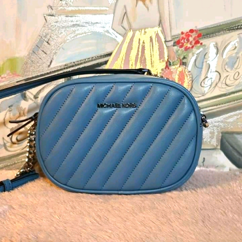 Michael Kors Rose small oval camera crossbody